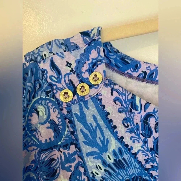 Lilly Pulitzer Shift Mini Blue and Pink Dress Sz Medium - Picture 5 of 12